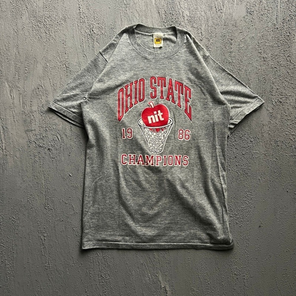 Vintage‎ Ohio State Basketball Shirt Medium Grey 1980s Champions USA
